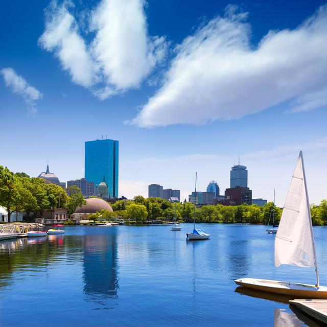 Boston Sailboats by Lunamarina - Wrapped Canvas Photograph Breakwater Bay Size: 30cm H x 30cm W on Productcaster.