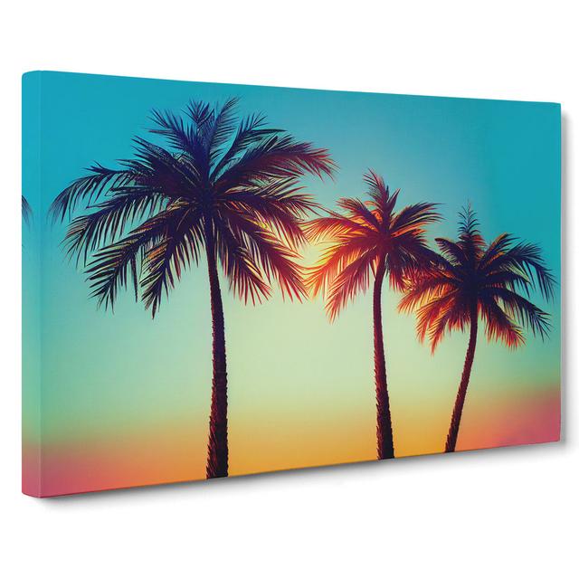 Evening Palm Trees - Wrapped Canvas Photograph Bay Isle Home Size: 40cm H x 60cm W x 3cm D on Productcaster.