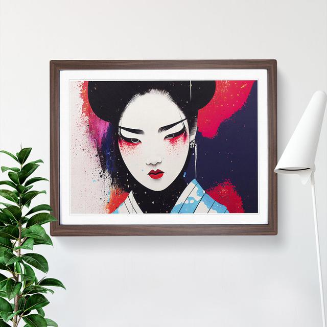 A Splashed Geisha Vol.4 Abstract - Picture Frame Graphic Art Fairmont Park Size: 34cm H x 46cm W, Frame Colour: Brown on Productcaster.