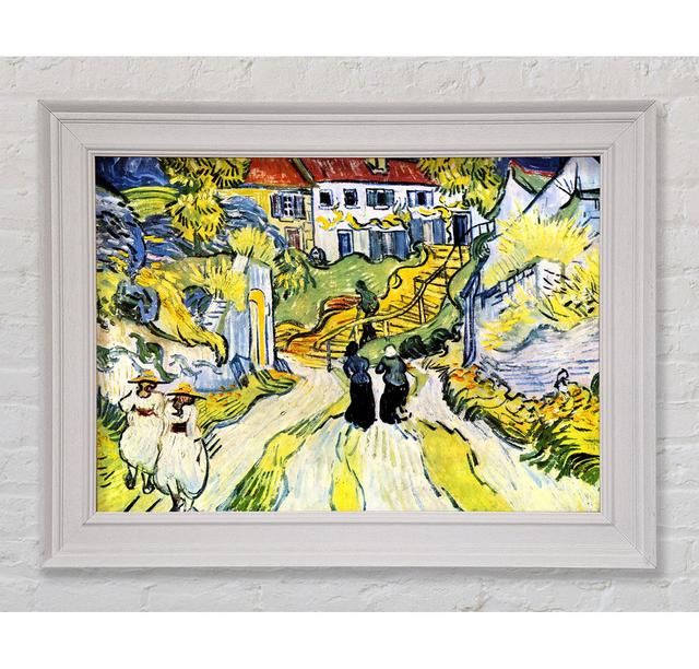 Van Gogh Street And Road In Auver Framed Print Rosalind Wheeler Size: 84.1cm H x 142.2cm W x 8cm D, Format: White Framed Paper on Productcaster.