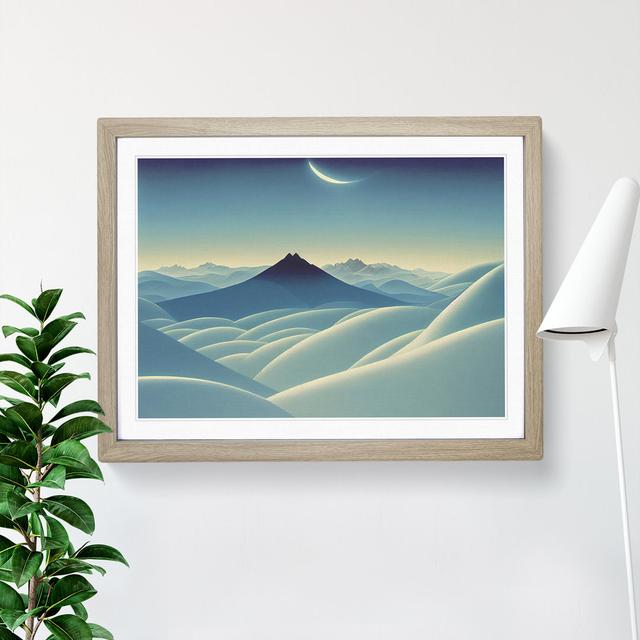 Irresistible Winter Mountains - Picture Frame Graphic Art Alpen Home Size: 34cm H x 46cm W x 2cm D, Frame Colour: Oak on Productcaster.