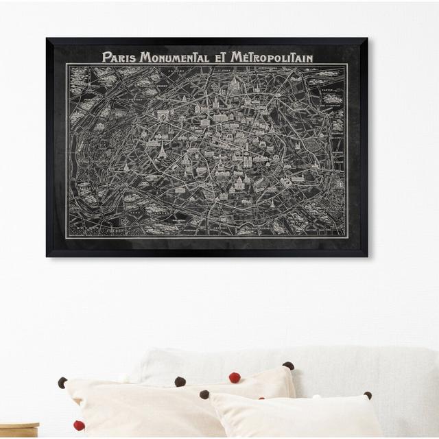 Rustic Grey Paris Map by Oliver Gal - Print East Urban Home Format: Framed, Size: 41cm H x 61cm W x 1cm D on Productcaster.