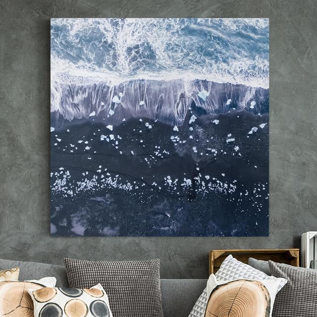 Leinwandbild - Luftbild - Jökulsárlón In Island 2 Quadtrat Haus am Meer Größe: 60 cm H x 60 cm B on Productcaster.