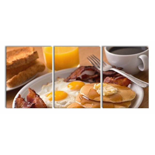 Breakfast - 3 Piece Wrapped Canvas Photograph Print Set East Urban Home Size: 80 cm H x 180 cm W x 2.4 cm D on Productcaster.