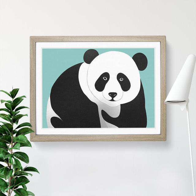 Marvellous Panda - Single Picture Frame Painting 17 Stories Frame Colour: Oak, Size: 25cm H x 34cm W x 2cm D on Productcaster.