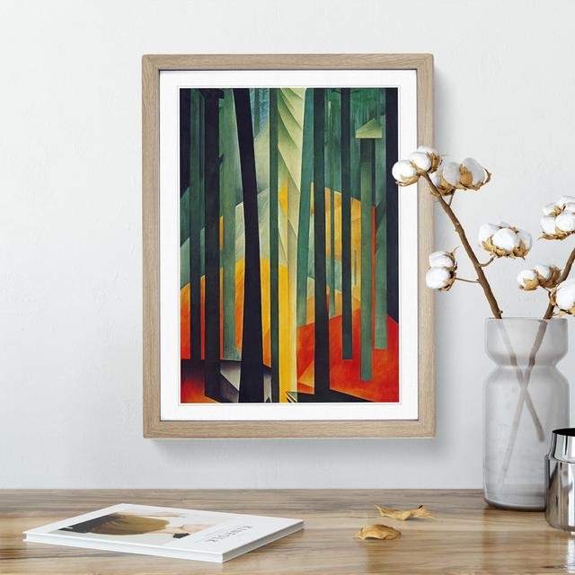 Forest Abstract No.1 - Picture Frame Painting Alpen Home Size: 46cm H x 34cm W x 2cm D, Frame Colour: Oak on Productcaster.