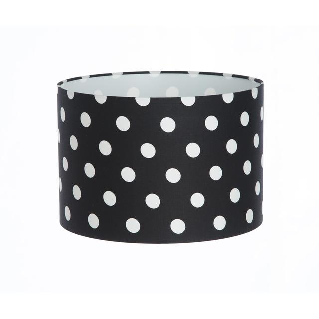 Cotton Drum Lamp Shade ( Screw On ) 17 Stories Size: 20cm H x 25cm W x 25cm D, Colour: Black on Productcaster.