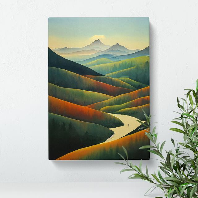 Mountain Landscape In Watercolour No.2 - Wrapped Canvas Print Alpen Home Size: 60cm H x 40cm W x 3cm D on Productcaster.