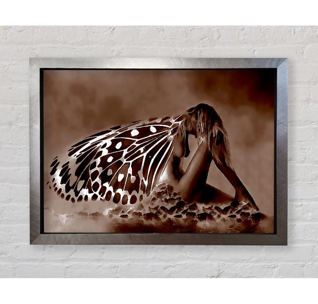 Chocolate Butterfly Landing - Single Picture Frame Art Prints Bright Star Size: 84.1cm H x 118.9cm W x 3.4cm D on Productcaster.