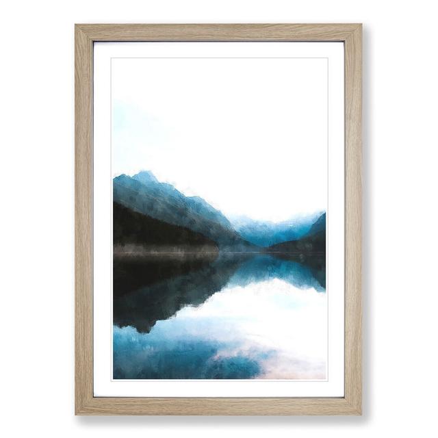 Lake & Mountains in Montana - Picture Frame Graphic Art Print East Urban Home Frame Option: Oak Framed, Size: 45cm H x 33cm W x 2cm D on Productcaster.