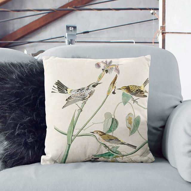 Crown Warbler Birds by John James Audubon Cushion with Filling East Urban Home Size: 55 x 55 cm, Backing Colour: White on Productcaster.