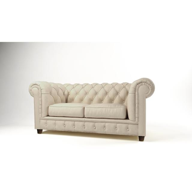 Caswell 2 Seater Chesterfield Sofa Astoria Grand Upholstery Colour: Beige on Productcaster.