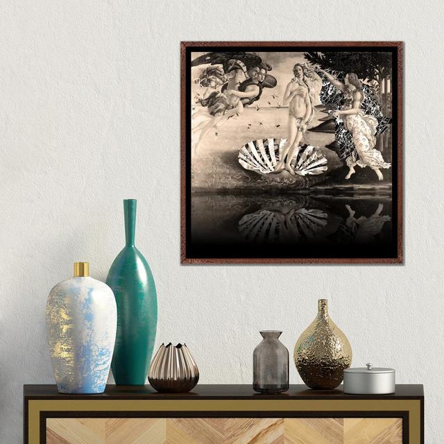 The Birth Of Venus -The Lady On The Seashell Sepia by 5by5collective - Gallery-Wrapped Canvas Giclée on Canvas Astoria Grand Format: Classic Wood Floa on Productcaster.