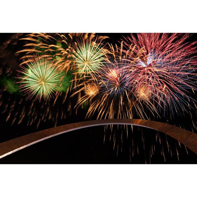 Fireworks In Saint Louis - Wrapped Canvas Art Prints Latitude Run Size: 81cm H x 122cm W x 3.8cm D on Productcaster.