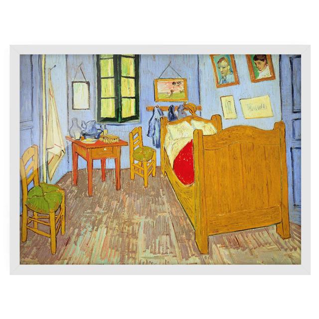 Bedroom in Arles by Vincent Van Gogh - Picture Frame Painting Rosalind Wheeler Size: 40cm H x 55cm W x 2cm D, Frame Option: White Framed on Productcaster.