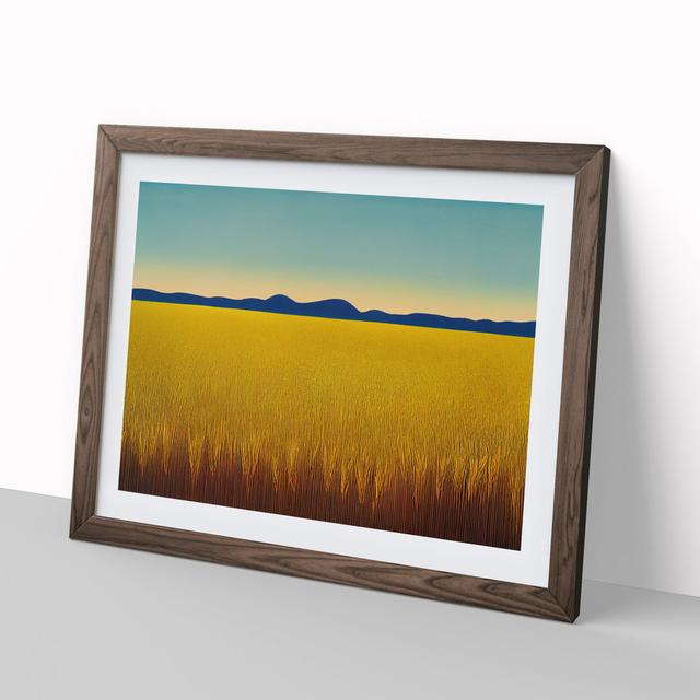 Impressive Wheat Field - Picture Frame Graphic Art ClassicLiving Size: 25cm H x 34cm W x 2cm D, Frame Colour: Walnut on Productcaster.