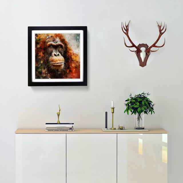 Orangutan Abstract Expressionism - Single Picture Frame Print on Wood Latitude Vive Format: Black on Productcaster.