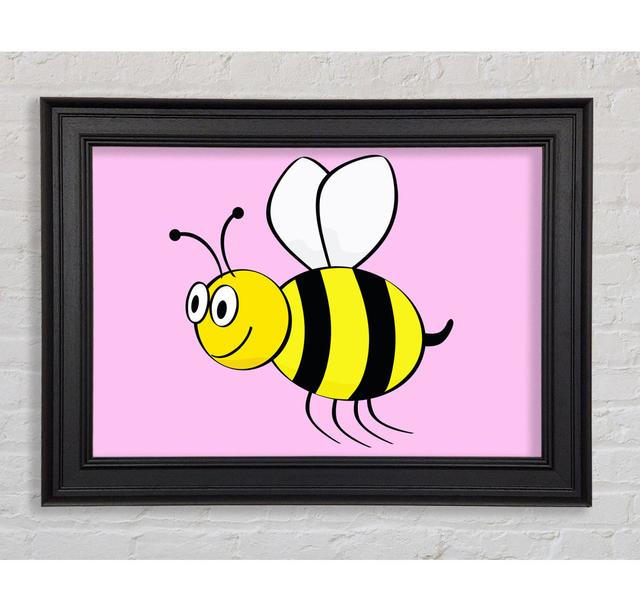 Buzzing Bee Framed Print August Grove Colour: Pink, Size: 42cm H x 59.7cm W on Productcaster.