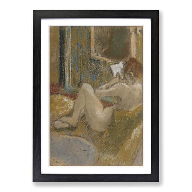 Nude Woman Reading by Edgar Degas - Picture Frame Painting East Urban Home Frame Option: Black Framed, Size: 48cm H x 36cm W x 2cm D on Productcaster.