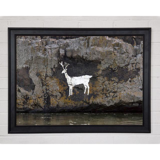 Cave Man Deer Framed Print Union Rustic Size: 42cm H x 59.7cm W on Productcaster.