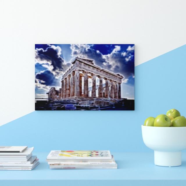 Leinwandbild Akropolis in Athen in Blau East Urban Home Größe: 40 cm H x 60 cm B on Productcaster.