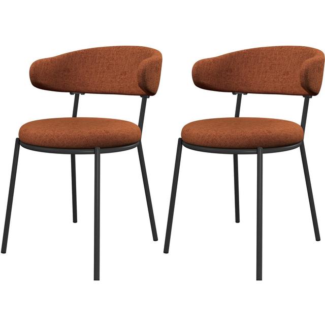 Fabric Upholstered Side Chair (Set of 2) George Oliver Upholstery Colour: Orange on Productcaster.