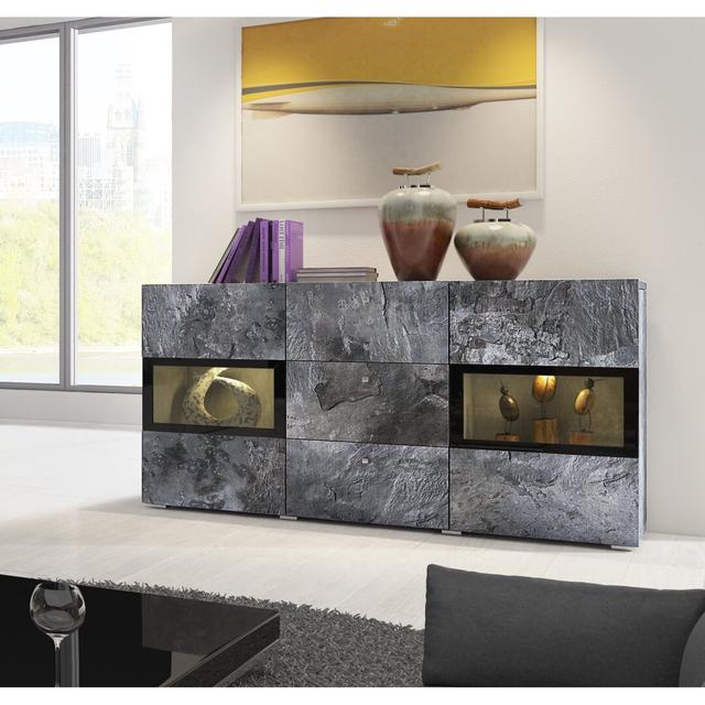 Lamotte 132 Cm Wide Sideboard Wade Logan Colour: Dark Grey Marble on Productcaster.