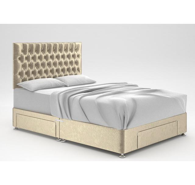 Zawacki Divan Base 17 Stories Storage Type: 4 Drawers, Colour: Cream, Size: Super King (6') on Productcaster.