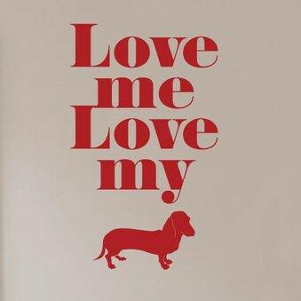 Love Me Love My Dog Wall Sticker East Urban Home Size: Medium, Colour: Violet on Productcaster.