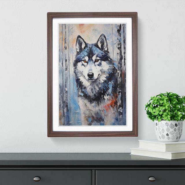 Husky Expressionism Big Box Art Frame Colour: Walnut Framed, Size: 46cm H x 34cm W x 2cm D on Productcaster.