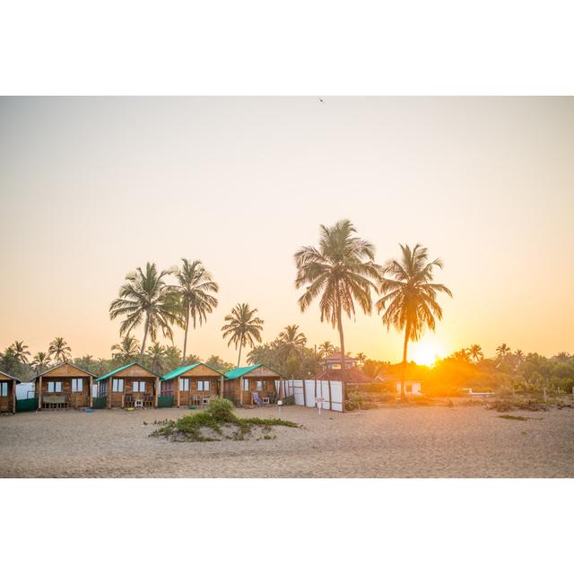 Goa Sunrise Huts - Wrapped Canvas Photograph Bay Isle Home Size: 20cm H x 30cm W x 3.8cm D on Productcaster.