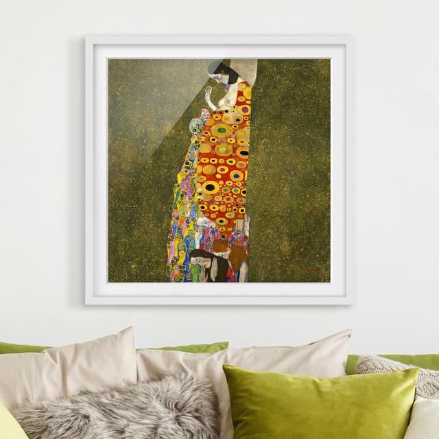 Gerahmtes Papierbild Die Hoffnung II von Gustav Klimt East Urban Home Größe: 30 cm H x 30 cm B, Rahmenoptionen: Mattes Weiß on Productcaster.