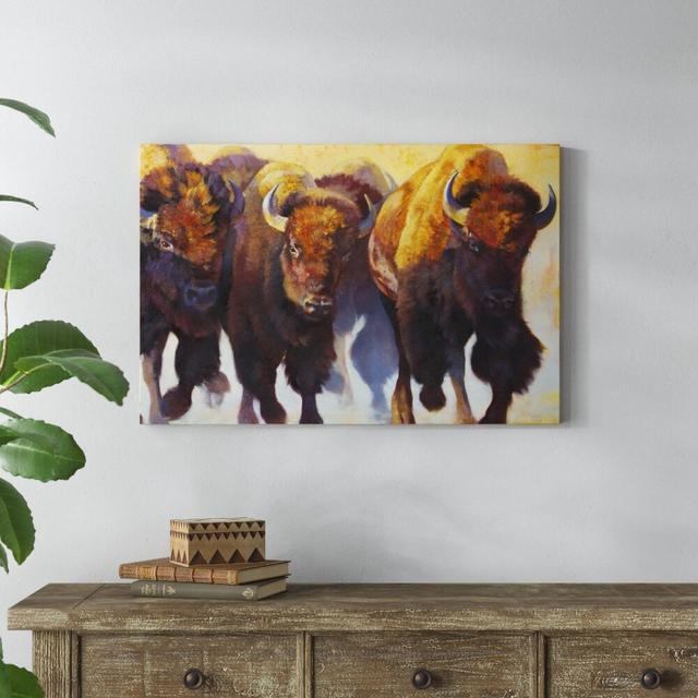 Wall of Thunder by Julie Chapman - Wrapped Canvas Painting Print Blue Elephant Size: 61cm H x 91cm W on Productcaster.