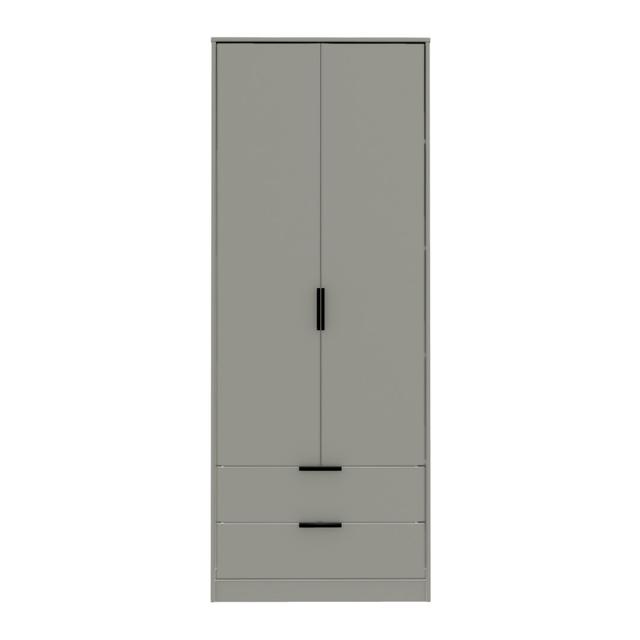 Fully Assembled 2 Door Wardrobe Ebern Designs Finish: Grey Matt Veneer on Productcaster.