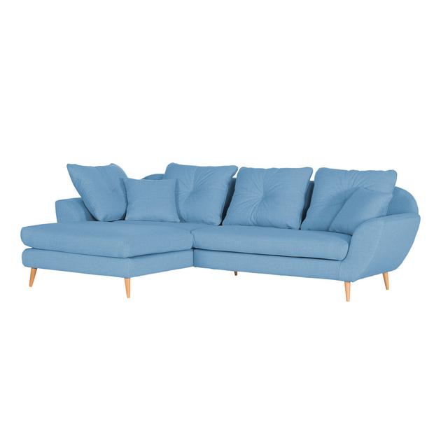 Ecksofa Asine Corrigan Studio Polsterfarbe: Blau, Beinfarbe: Natur, Ausrichtung: Ausrichtung Links on Productcaster.