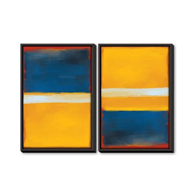 Rise and Shine - 2 Piece Painting Set on Canvas Clock Canvas Format: Black Framed, Size: 70cm H x 100cm W x 4.5cm D on Productcaster.