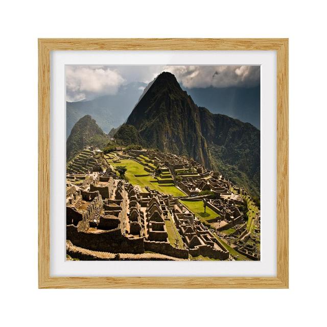 Machu Picchu - Picture Frame Photograph Print on Paper East Urban Home Frame Options: Natural oak, Size: 50cm H x 50cm W on Productcaster.