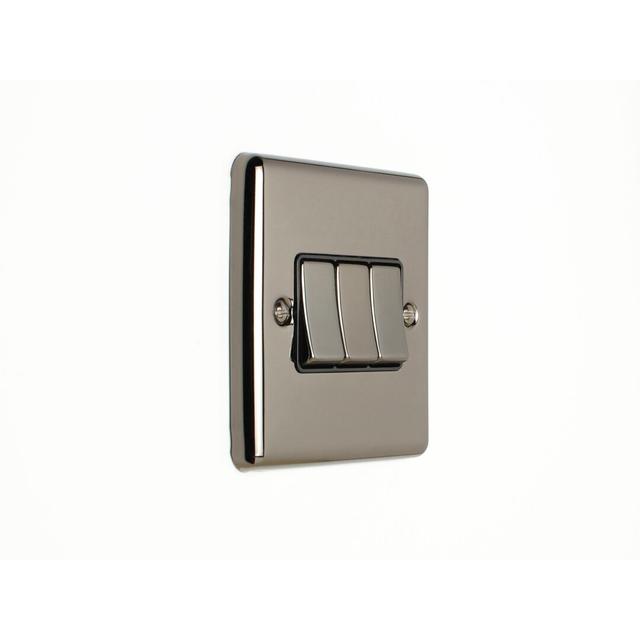 2 Way Enhance Range Black Trim Wall Mounted Light Switch Eurolite on Productcaster.