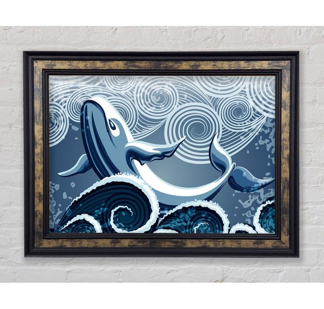 Whale Wave - Single Picture Frame Art Prints Bright Star Size: 21cm H x 42cm W on Productcaster.