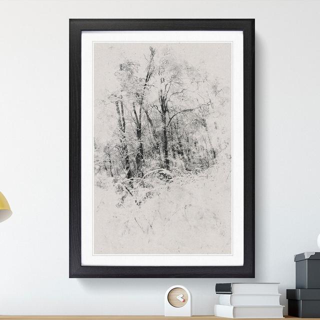 Winter Forest Vol.4 Watercolour - Picture Frame Graphic Art East Urban Home Frame Option: Black, Size: 48cm H x 36cm W x 2cm D on Productcaster.