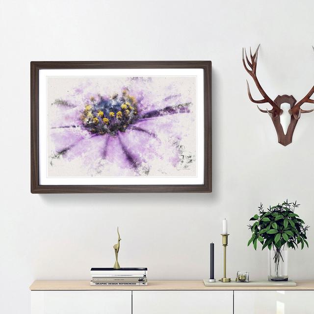 Pollen of a Purple Gerbera Flower - Picture Frame Graphic Art Print East Urban Home Size: 62cm H x 87cm W x 2cm D, Frame Option: Walnut Framed on Productcaster.