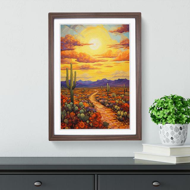 Desert Impressionism - Single Picture Frame Art Prints on Wood Natur Pur Size: 64cm H x 46cm W, Format: Walnut Framed on Productcaster.