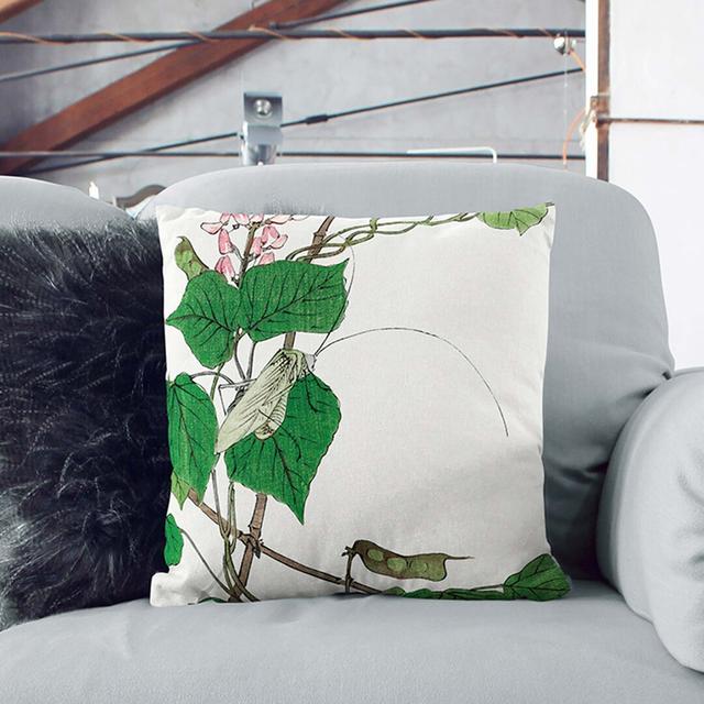 Grasshopper by Morimoto Toko Cushion with Filling East Urban Home Size: 55cm H x 55cm W x 20cm D, Backing Colour: Stone on Productcaster.