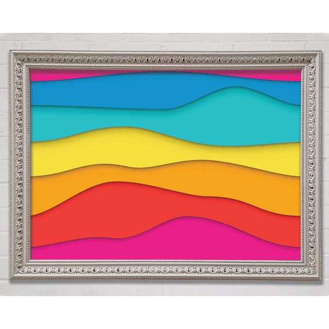 The Curve Rainbow Lines Framed Print Bright Star Size: 42cm H x 59.7cm W x 3cm D on Productcaster.