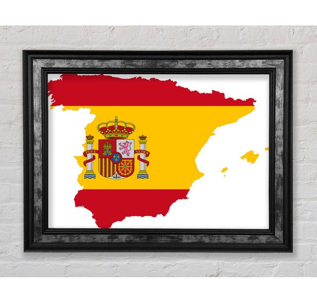 Spainish Flag Map - Single Picture Frame Art Prints Bright Star Size: 42cm H x 59.7cm W on Productcaster.