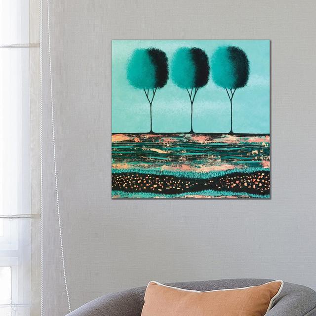 Teal Trees by Lisa Frances Judd - Wrapped Canvas Gallery-Wrapped Canvas Giclée ClassicLiving Size: 66.04cm H x 66.04cm W x 1.91cm D on Productcaster.