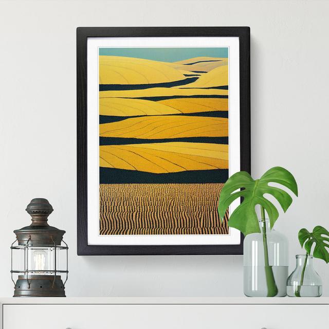 Wheat Field Abstract Vol.3 - Single Picture Frame Print Marlow Home Co. Frame Option: Black, Size: 34cm H x 25cm W x 2cm D on Productcaster.