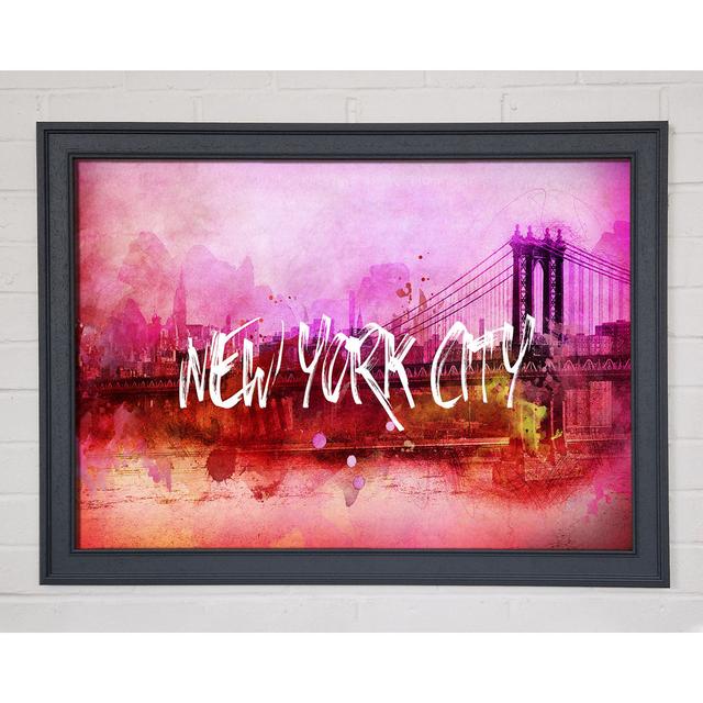 Pink NYC Ophelia & Co. Size: 84.1cm H x 118.9cm W x 1.5cm D, Format: Grey Framed Paper on Productcaster.