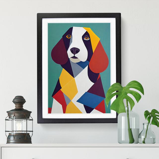 Springer Spaniel Cubism - Single Picture Frame Graphic Art ClassicLiving Frame Option: Oak, Size: 34cm H x 25cm W x 2cm D on Productcaster.