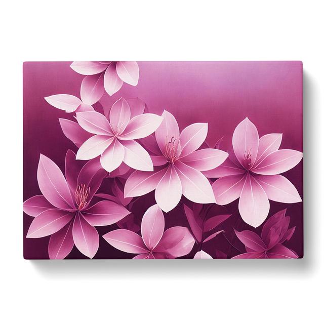 Hypnotic Flowers - Wrapped Canvas Painting Marlow Home Co. Size: 50cm H x 76cm W x 3cm D on Productcaster.